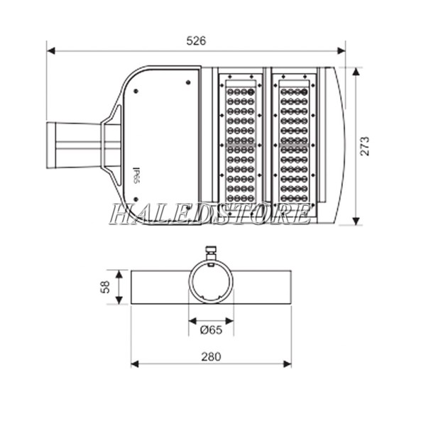 Bản vẽ đèn đường LED PRDA PSTN80L-80