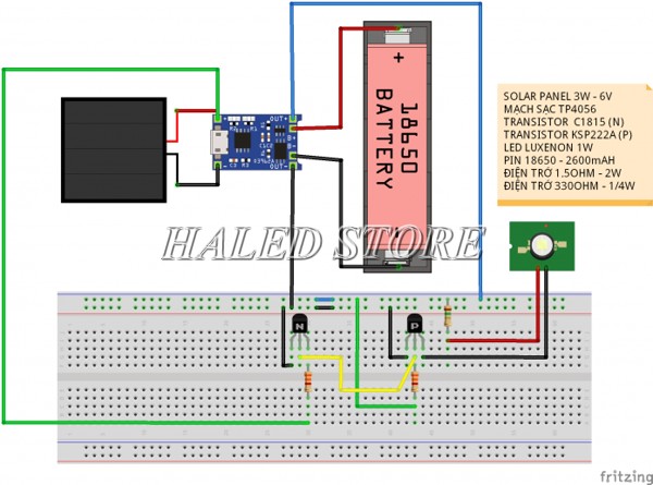 Mạch đèn LED năng lượng mặt trời