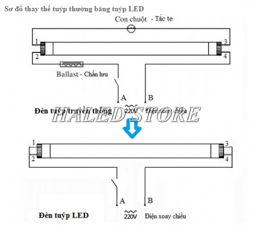 Sơ đồ đấu nối đèn LED M36