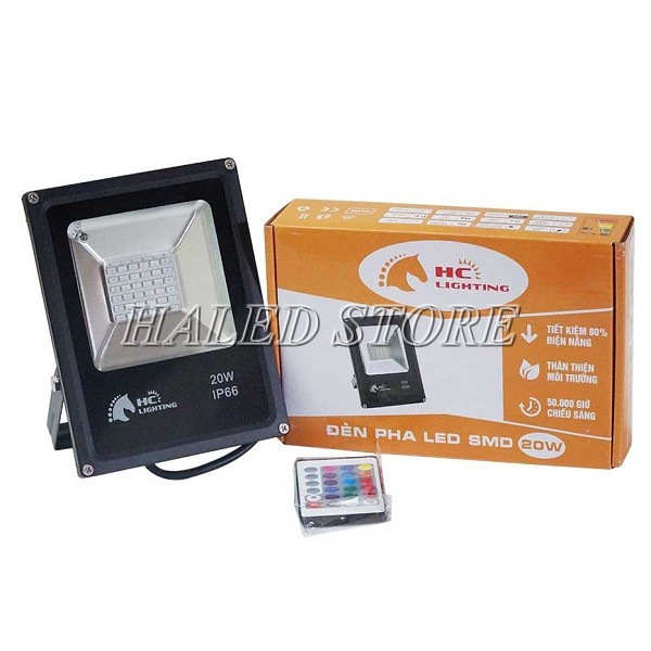 Đèn pha LED 7 màu 20W