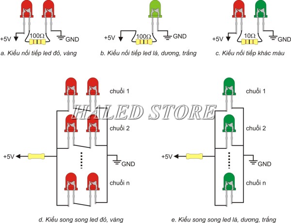 Cách đấu đấu đèn LED 5V