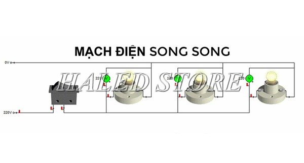 Cách đấu song song dùng trở hạn dòng